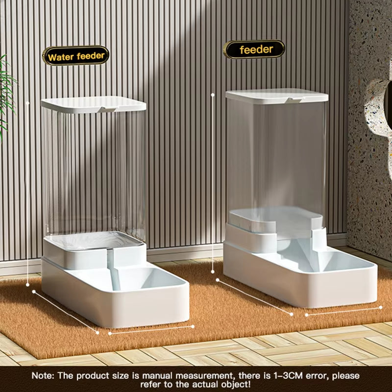 Automatic Cat Feeder & Water Dispenser with Gravity Food Storage Container for Cats and Dogs