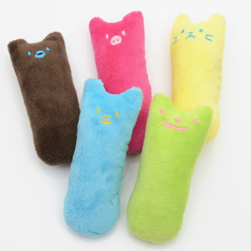 Teeth Grinding Catnip Toys Funny Interactive Plush Cat Toy Pet Kitten Chewing Vocal Toy Claws Thumb Bite Cat Mint for Cats