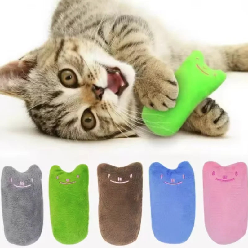 Teeth Grinding Catnip Toys Funny Interactive Plush Cat Toy Pet Kitten Chewing Vocal Toy Claws Thumb Bite Cat Mint for Cats